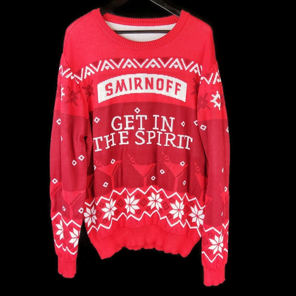 Smirnoff Vodka "Get In The Spirit" All Over Print Christmas Sweater